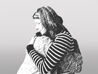 Person embracing another person